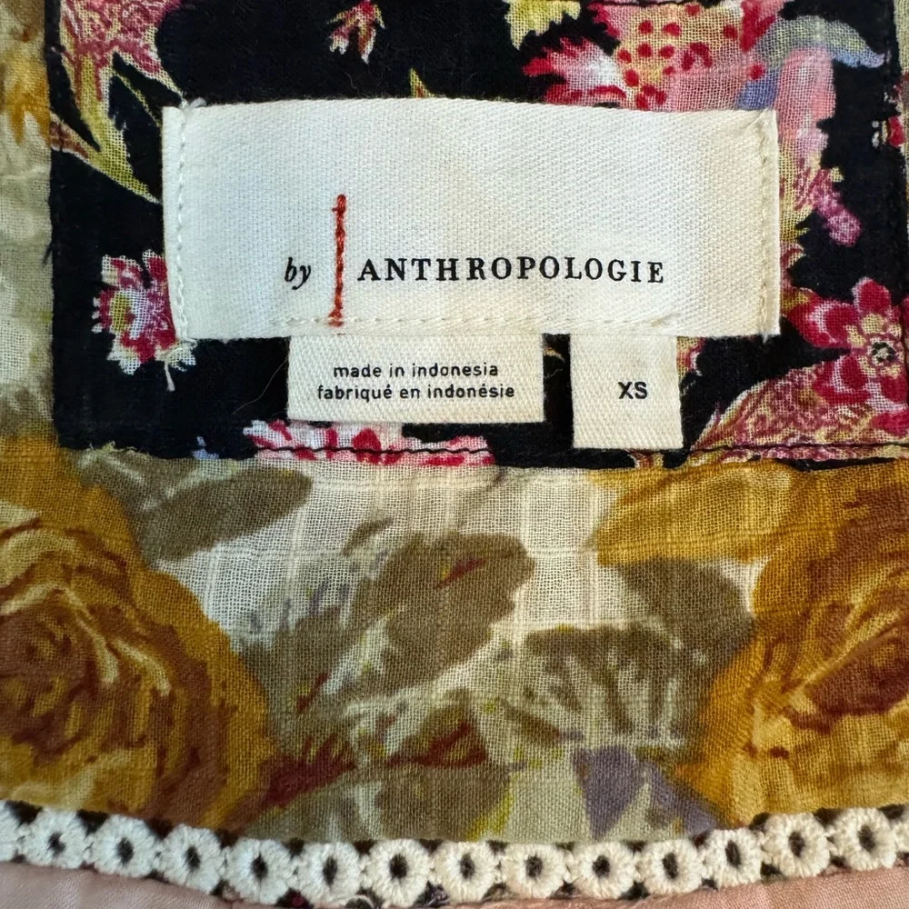 Anthropologie Patchwork Floral Prairie Midi Dress XS Romantic Boho Cottagecore - Picture 4 of 12